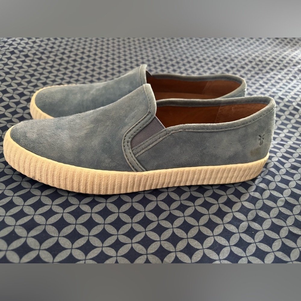 Frye Womens Size 7 Camile Suede Leather Slip On Casual Blue Loafer